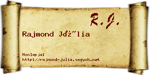 Rajmond Júlia névjegykártya